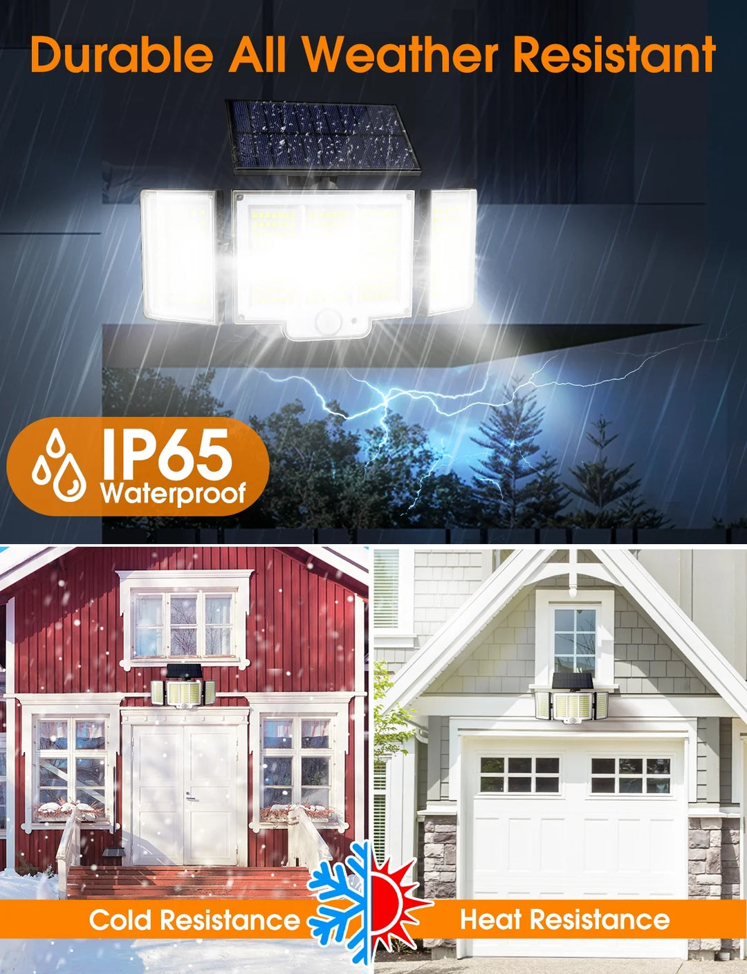 348 LED 3000LM Solar Motion Sensor Flood Lights, 2Pack