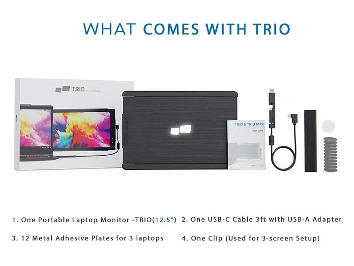 101-1003P01 Trio Portable 12.5 Inch Monitor Extension for Laptops