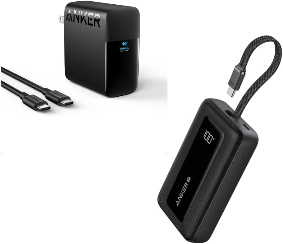 Anker Cargador MacBook Pro, 100 W USB-C con banco de energía portát...