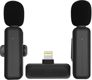 Paquete de 2 micrófonos inalámbricos mini de solapa Lavalier para i...