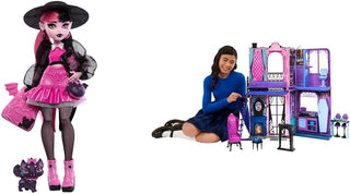 Paquete de muñeca Draculaura de Monster High con mascota Bat-Cat Co...