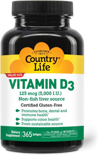 Country Life Vitamina D3 5000 UI \u2013 Alta potencia, fuente no pe...