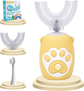 KAQINWX Cepillo de dientes eléctrico en forma de U para niños de 2...