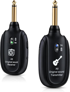 INGPARTNER Sistema de guitarra inalámbrico A8 UHF, 2 modos, batería...