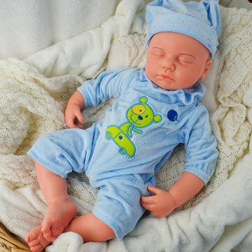 Niño de 18.5 pulgadas, muñeca de bebé de silicona completa, muñecas...