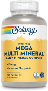 SOLARAY Mega Multi Mineral, sin hierro, suplemento mineral diario c...