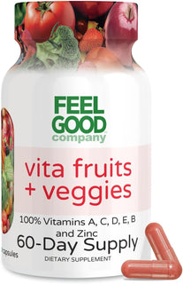 FeelGood Superfoods Vita Fruit and Veggies Cápsulas \u2013 25 ingre...