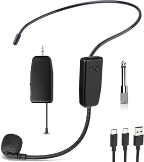 SAYTINAI Sistema de micrófono de auriculares inalámbricos profesion...