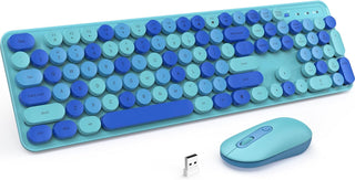 Combo de teclado y mouse inalámbricos, LIZRROT Combo de teclado y m...