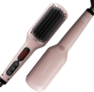 MEGAWISE - Cepillo alisador de cabello, cepillo térmico de cerámica...