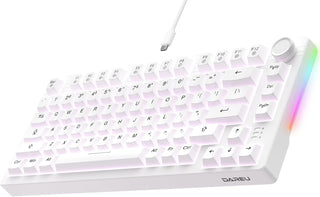 DAREU EK75 Teclado mecánico con cable, teclado 75% con perilla de v...
