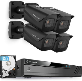 Amcrest Sistema de cámara de seguridad 4K con NVR PoE 4K 8CH, (4) c...