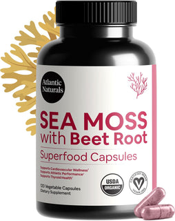 Atlantic Naturals Cápsulas de musgo marino con raíz de remolacha \u...