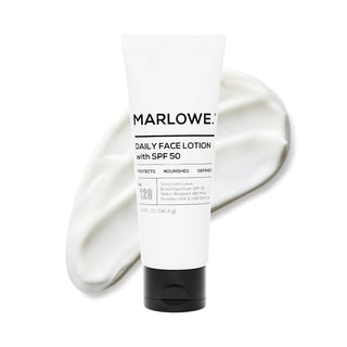 MARLOWE. Hidratante facial con SPF 50, 3.4 onzas, loción de protecc...