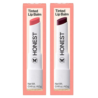 Honest Beauty Bálsamo labial hidratante vegano tintado, paquete de...