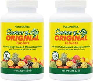 NaturesPlus Source of Life - Sin hierro - 180 tabletas, paquete de...