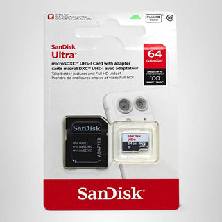 Tarjeta de memoria micro SDXC SanDisk Ultra 64GB UHS-I, clase 10 co...
