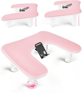 JODSONE Reposabrazos de manicura en forma de U rosa para uñas con s...