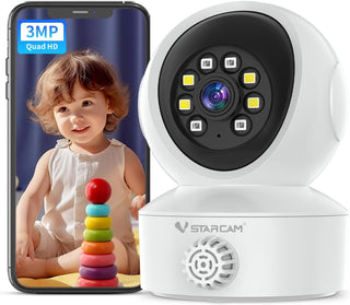 VSTARCAM Cámara de seguridad para interiores 2K con detección de hu...