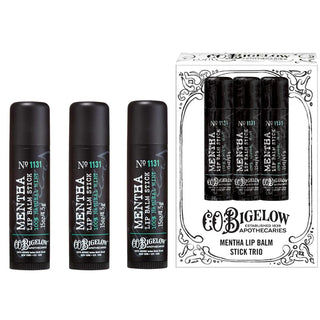 C.O. Bigelow Mentha Lip Balm Sticks, paquete de 3 barras de bálsamo...