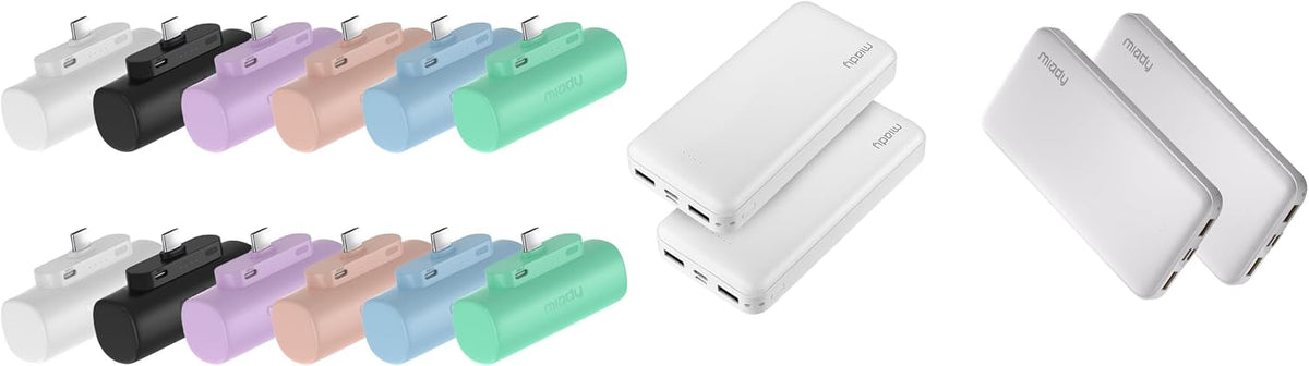 Miady Paquete de 16 cargadores portátiles a granel de 5000mAh + 100...