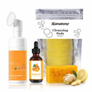 Juego de 4 piezas de lavado y cuidado de cúrcuma, limpiador facial...