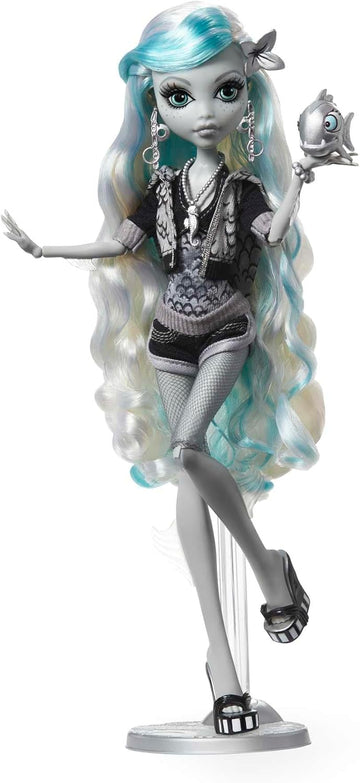 Muñeca Monster High, Lagoona Blue en Blanco y Negro, Reel Drama Col...