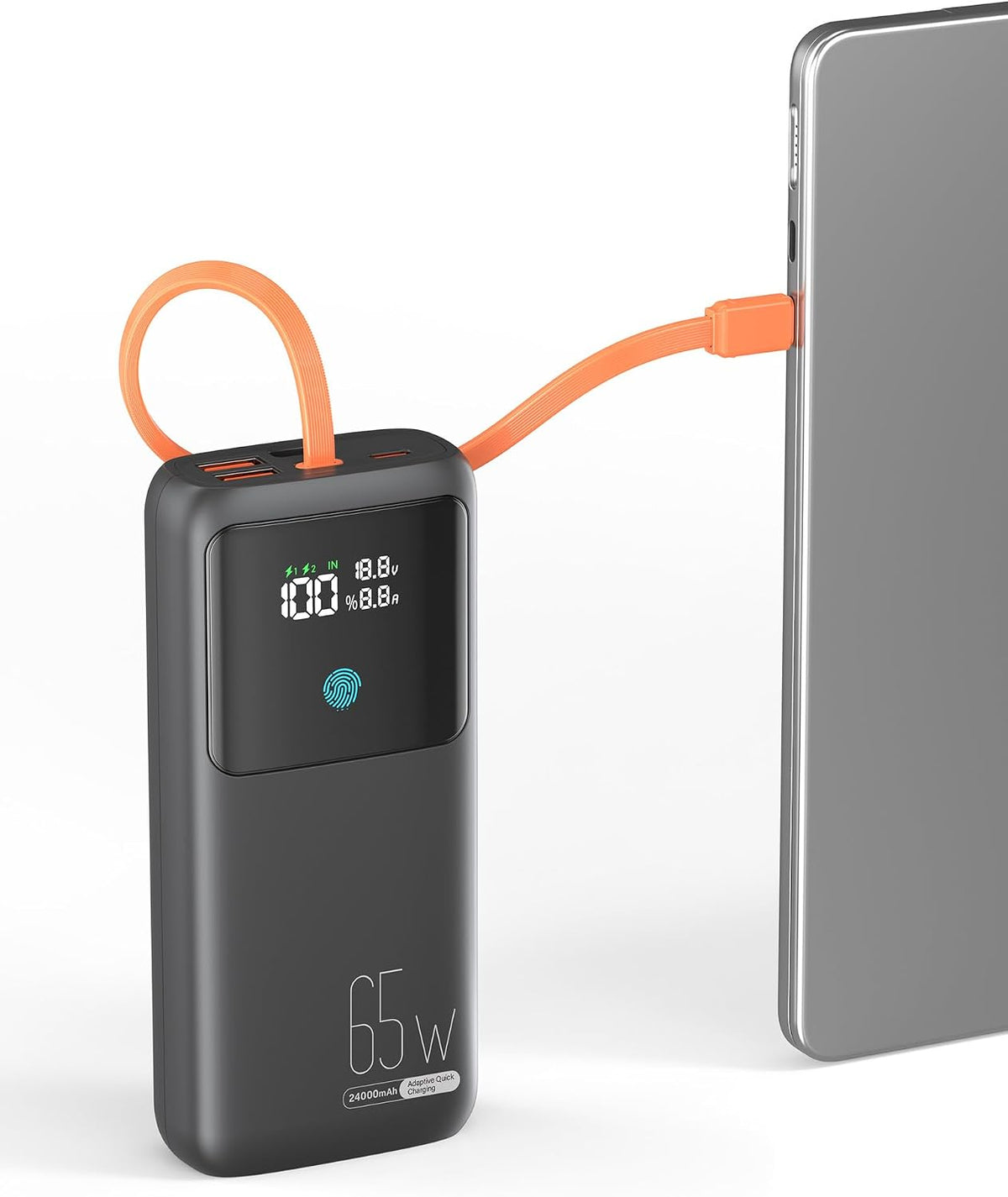 Makoval Cargador portátil portátil 24000mAh 65W con cable USB C inc...
