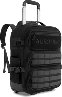AUROTIER Mochila Táctica con Ruedas para Laptop, Equipaje de Mano c...