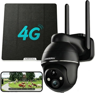 ZUMIMALL Cámaras de seguridad celulares 4G LTE inalámbricas para ex...