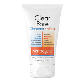 Neutrogena Clear Pore - Limpiador facial 2 en 1 con caolín y arcill...