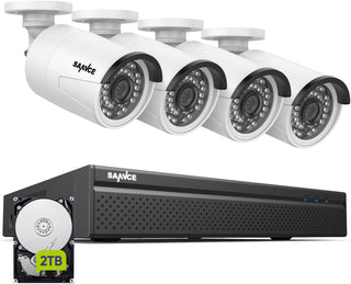 SANNCE Sistema de cámara de seguridad 4K POE - Grabadora NVR de 8 c...