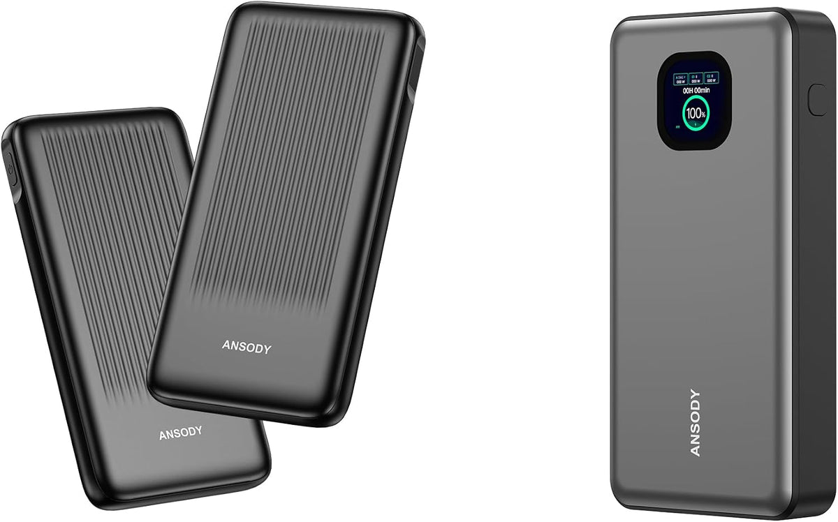 Ansody Cargador portátil portátil de 140 W 25000 mAh+2 Pack Cargado...