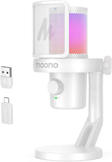 MAONO - Micrófono inalámbrico para PC, micrófono USB para juegos y...