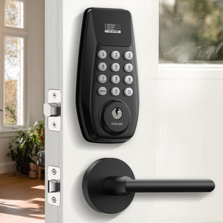 DESLOC C100 - Cerradura de puerta de entrada sin llave con 2 manija...