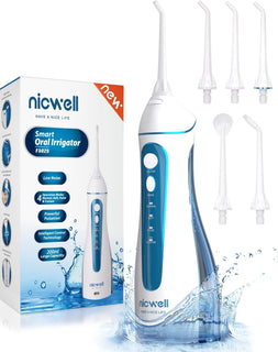 Nicwell - Irrigador dental inalámbrico para hilo dental: 4 modos, p...