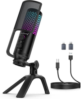 ZealSound Micrófono de podcast para PC\/Mac\/iPhone\/teléfono: micr...