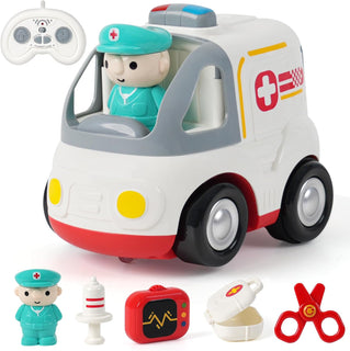 QPOU Auto a control remoto para niños \u2013 Juguete de ambulancia...