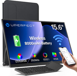 UPERFECT 15.6" 1080P Monitor portátil inalámbrico con batería 8000m...