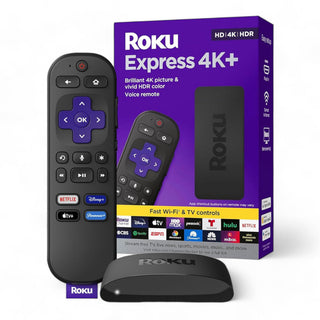 ROKU Express 4K+ | Reproductor HD/4K/HDR con Control de Voz y Cable HDMI Premium