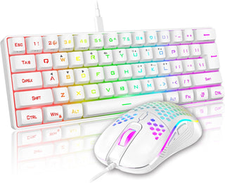 RedThunder 60% Mini Teclado y Mouse para Juegos Combo, Ligero, Ultr...