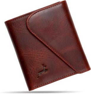 Deerhandamde - Cartera minimalista de cuero para hombre, cartera he...