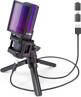 ZealSound Micrófono USB para juegos para PC, micrófono de computado...