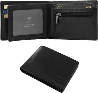TOPFORGES Cartera de piel auténtica RFID para hombre, delgada, pleg...