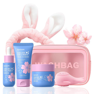 QUIYUM Sakura - Juego de cuidado de la piel con colágeno \u2013 5 p...