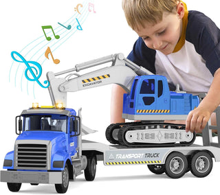 DOWELLIN Camiones de Transporte Juguetes para Niños, Camión Semi Re...