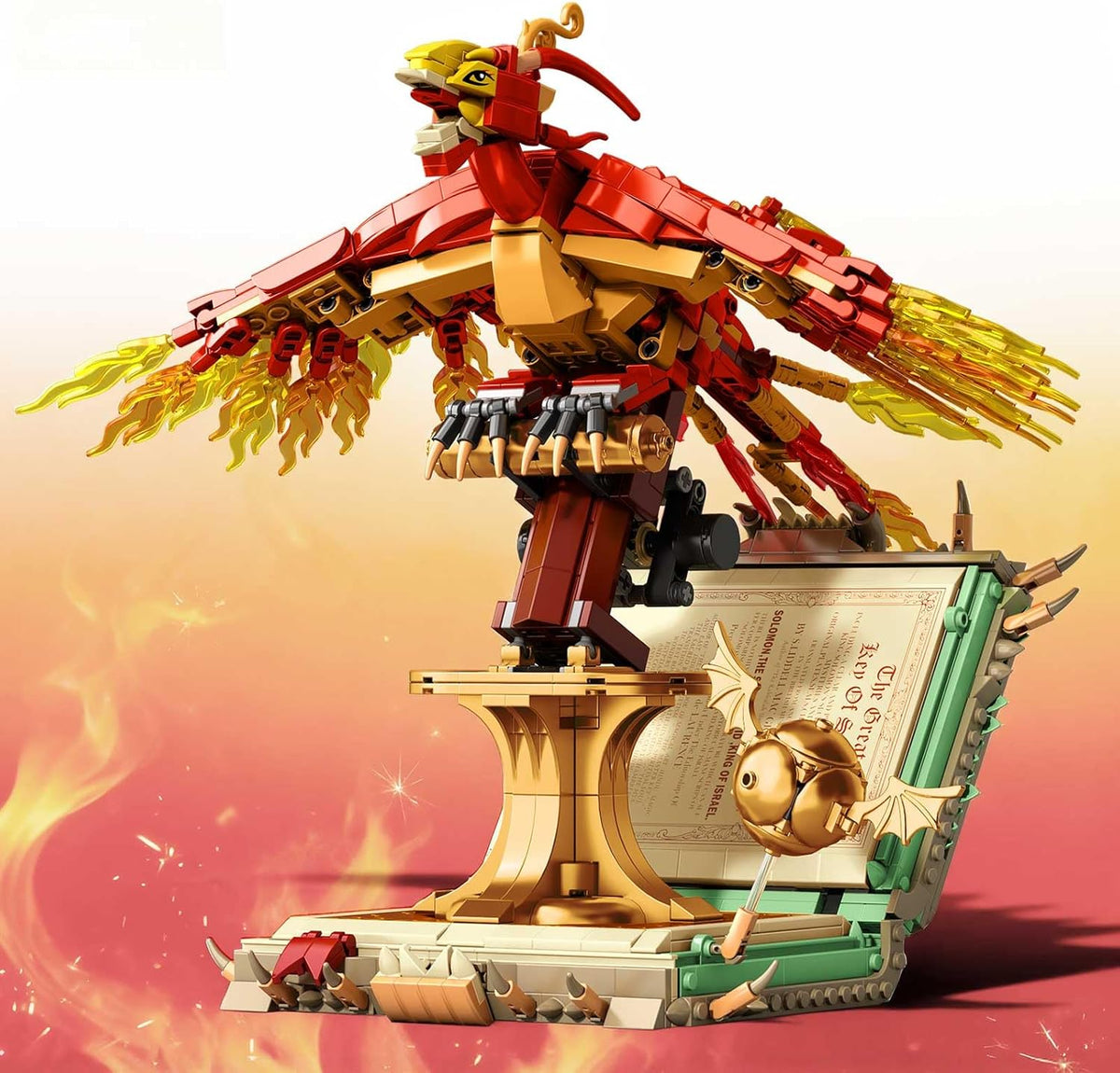 Juego de 1252 piezas Moc Fire Phoenix con bloque de