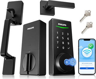 Philips Cerradura inteligente WiFi con pantalla táctil, juego de as...
