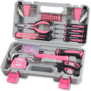 WINNER - Kit de herramientas de 150 piezas en color rosa para todo...