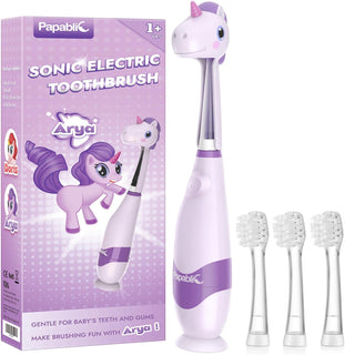 Papablic Cepillo de dientes sónico eléctrico para niños pequeños pa...